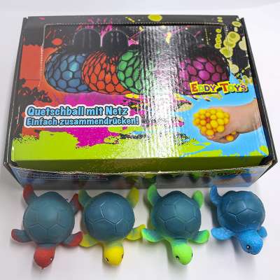 Wholesale colorful Spongy Bead Animal Ball Toy Squeezable Squish Mesh Toys Stress Relief Tortoise Toy Slow Rising Squeeze Toys